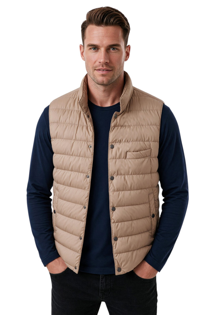 DeepSEA Erkek Slim Fit Su ve Rüzgar Geçirmez Şişme Yelek – Astarlı Dolgulu Dik Yaka Çıtçıtlı 2701708 2