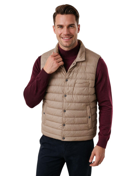 DeepSEA Erkek Slim Fit Su ve Rüzgar Geçirmez Şişme Yelek – Astarlı Dolgulu Dik Yaka Çıtçıtlı 2701708