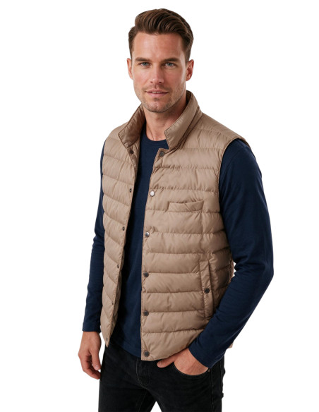DeepSEA Erkek Slim Fit Su ve Rüzgar Geçirmez Şişme Yelek – Astarlı Dolgulu Dik Yaka Çıtçıtlı 2701708