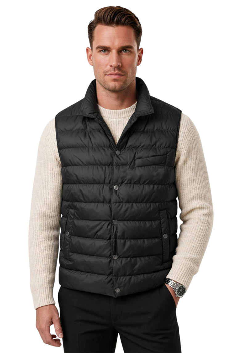 DeepSEA Erkek Slim Fit Su ve Rüzgar Geçirmez Şişme Yelek – Astarlı Dolgulu Dik Yaka Çıtçıtlı 2701708
