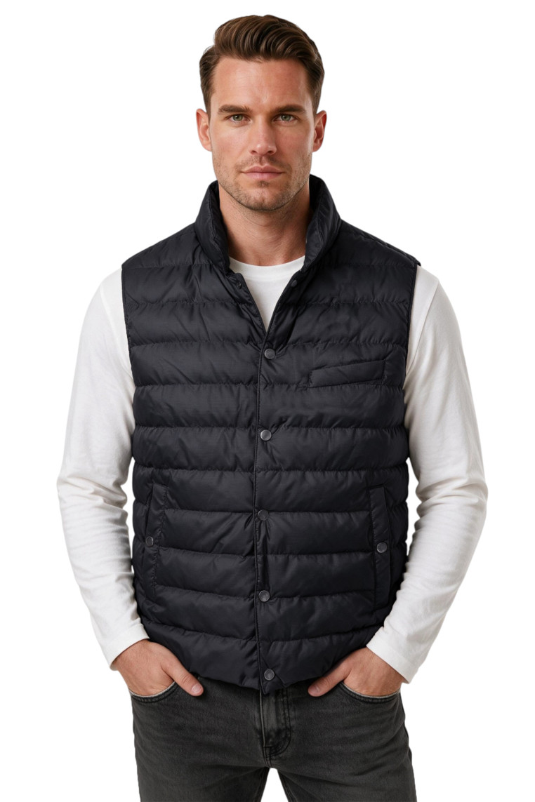 DeepSEA Erkek Slim Fit Su ve Rüzgar Geçirmez Şişme Yelek – Astarlı Dolgulu Dik Yaka Çıtçıtlı 2701708
