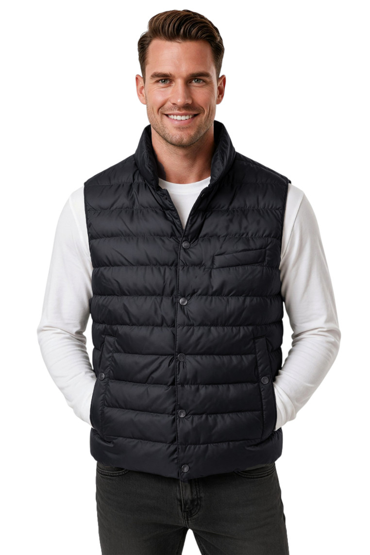 DeepSEA Erkek Slim Fit Su ve Rüzgar Geçirmez Şişme Yelek – Astarlı Dolgulu Dik Yaka Çıtçıtlı 2701708
