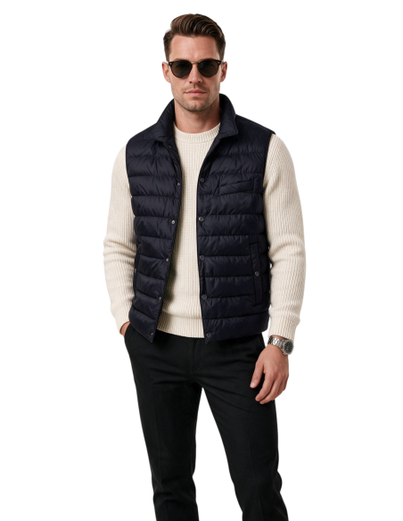 DeepSEA Erkek Slim Fit Su ve Rüzgar Geçirmez Şişme Yelek – Astarlı Dolgulu Dik Yaka Çıtçıtlı 2701708