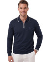 DeepSEA Erkek Slim Fit Dokulu Triko Kazak – Fermuarlı Polo Yaka Likralı Esnek 2708505