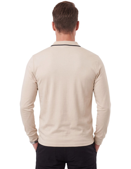 DeepSEA Erkek Slim Fit Tüylenmeyen Fermuarlı Polo Yaka Sweatshirt – Yumuşak Dokulu Sweat 2708517