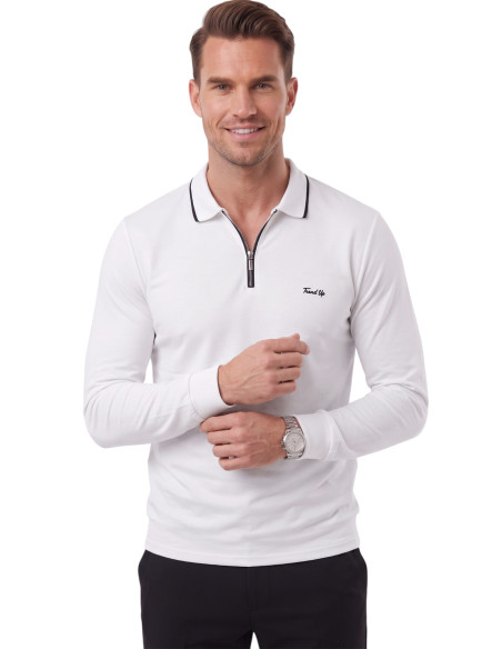 DeepSEA Erkek Slim Fit Tüylenmeyen Fermuarlı Polo Yaka Sweatshirt – Yumuşak Dokulu Sweat 2708517