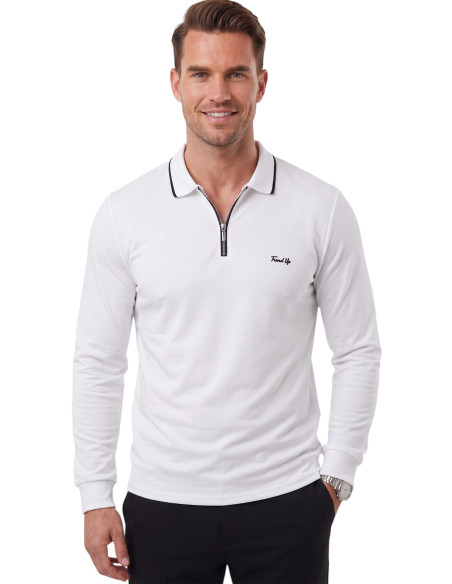 DeepSEA Erkek Slim Fit Tüylenmeyen Fermuarlı Polo Yaka Sweatshirt – Yumuşak Dokulu Sweat 2708517