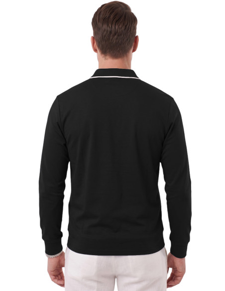 DeepSEA Erkek Slim Fit Tüylenmeyen Fermuarlı Polo Yaka Sweatshirt – Yumuşak Dokulu Sweat 2708517