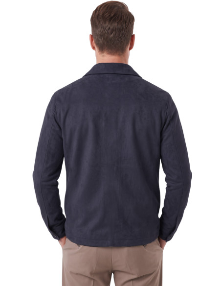 DeepSEA Erkek Slim Fit Tüylenmeyen Kırışmayan Süet Ceket – Astarlı Gömlek Yaka 2704503