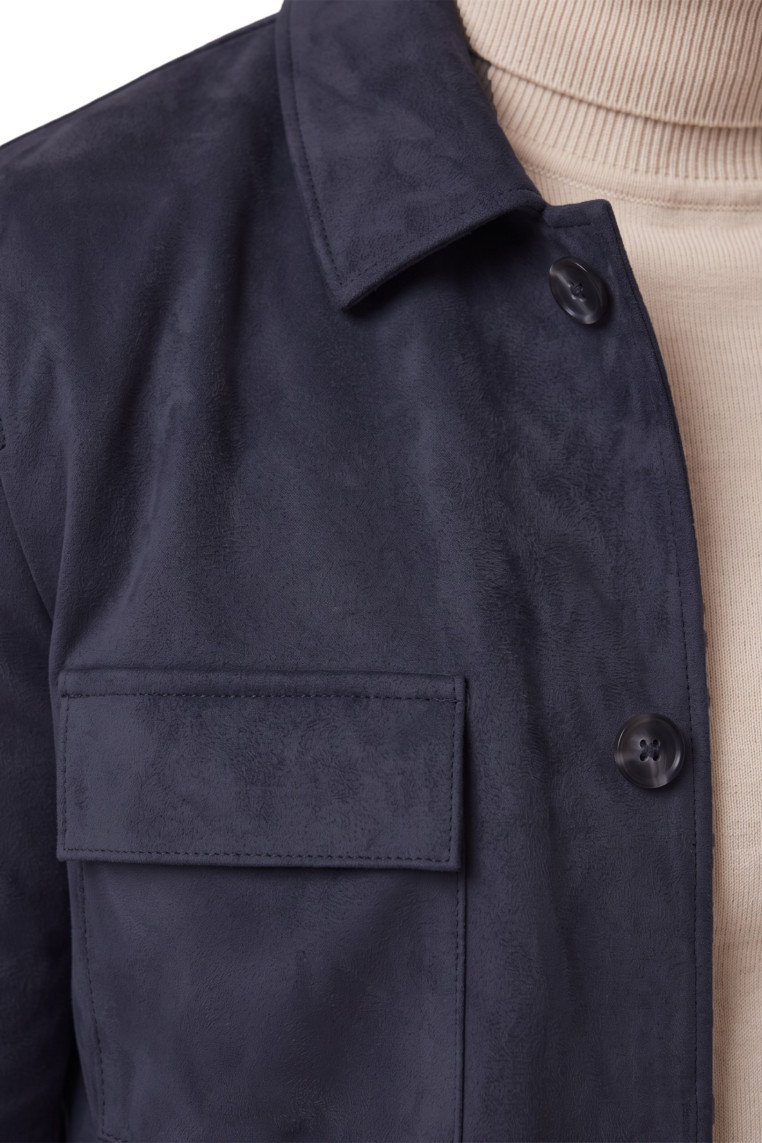 DeepSEA Erkek Slim Fit Tüylenmeyen Kırışmayan Süet Ceket – Astarlı Gömlek Yaka 2704503