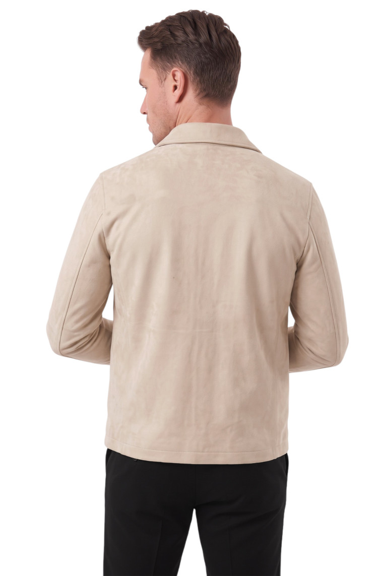 DeepSEA Erkek Slim Fit Tüylenmeyen Kırışmayan Süet Ceket – Astarlı Gömlek Yaka 2704503
