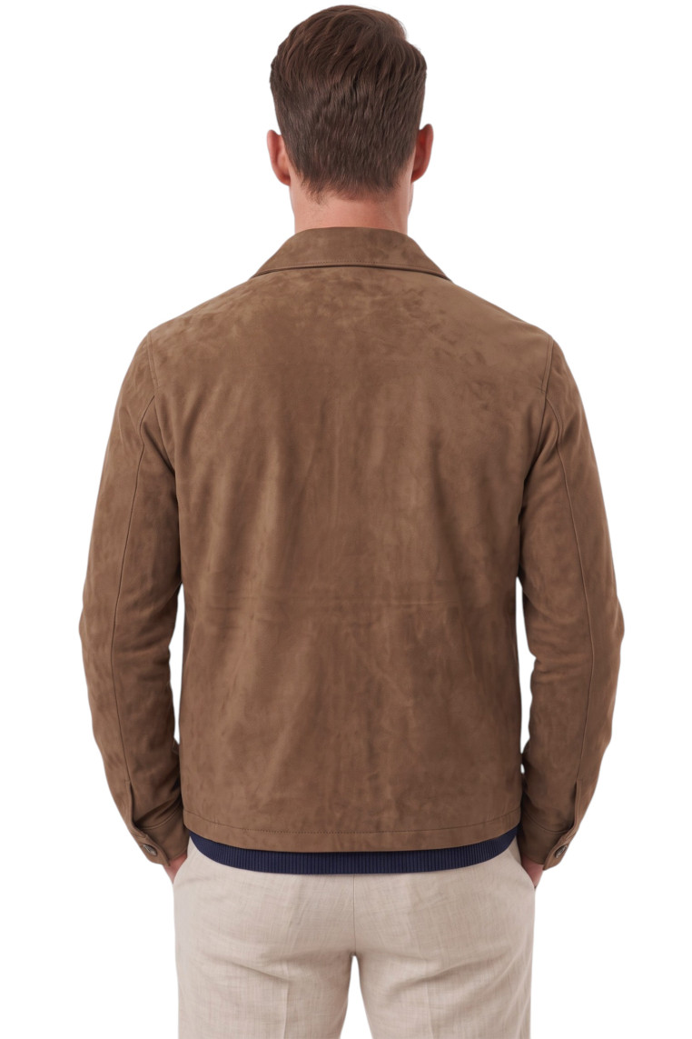 DeepSEA Erkek Slim Fit Tüylenmeyen Kırışmayan Süet Ceket – Astarlı Gömlek Yaka 2704503