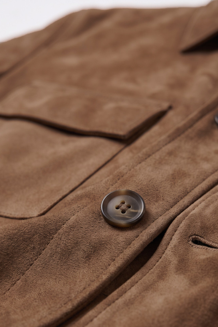 DeepSEA Erkek Slim Fit Tüylenmeyen Kırışmayan Süet Ceket – Astarlı Gömlek Yaka 2704503