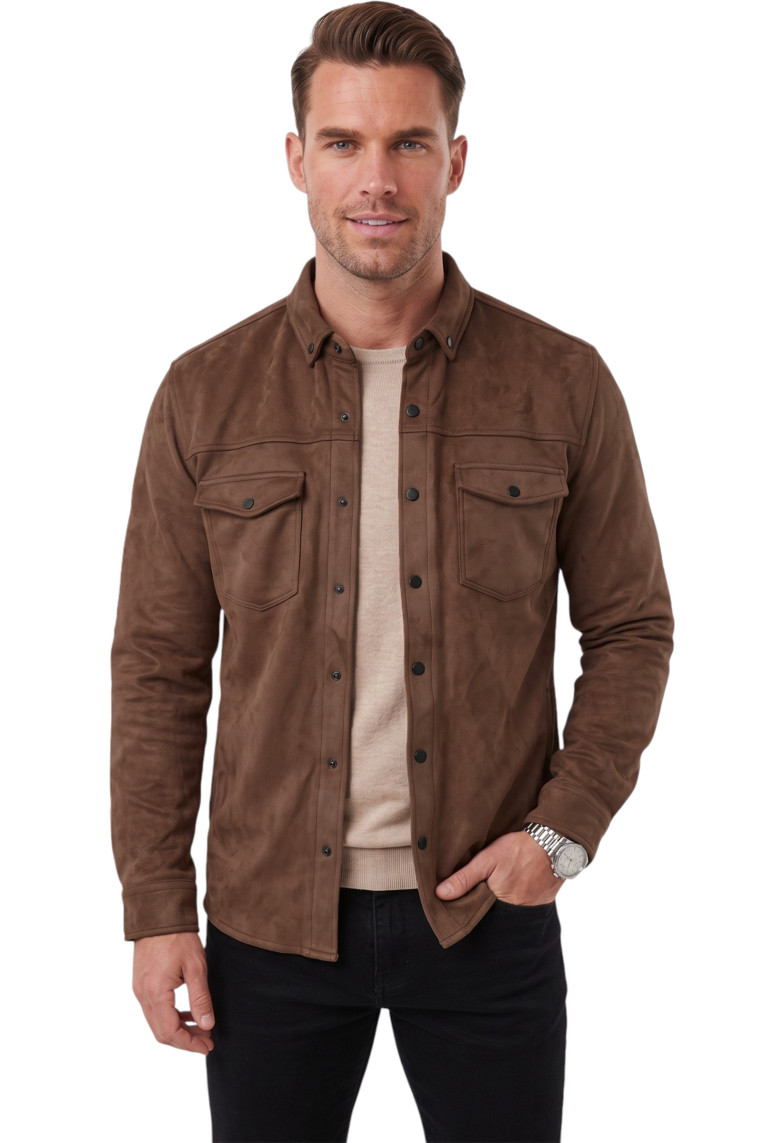 DeepSEA Erkek Regular Fit Tüylenmeyen Kırışmayan Süet Gömlek – Likralı Çıtçıtlı Çift Cepli 2302329