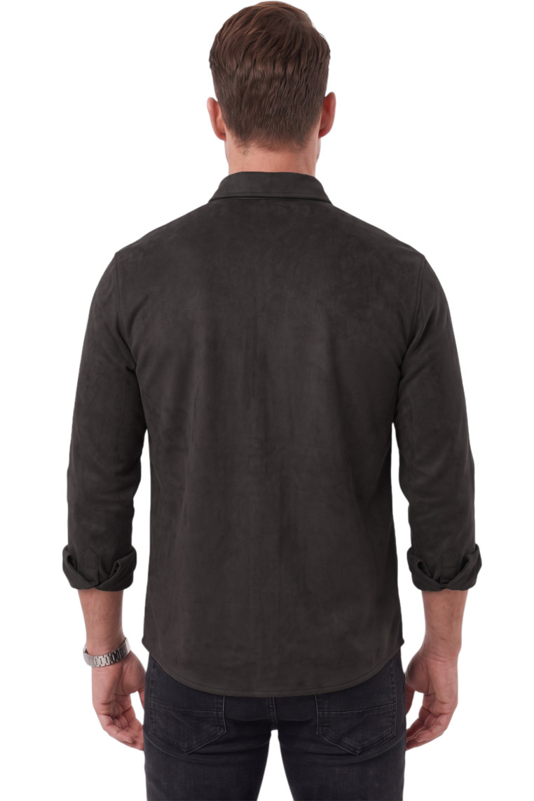 DeepSEA Premium Süet Dokulu Slim Fit Erkek Gömlek - Ceket Formunda 2500556