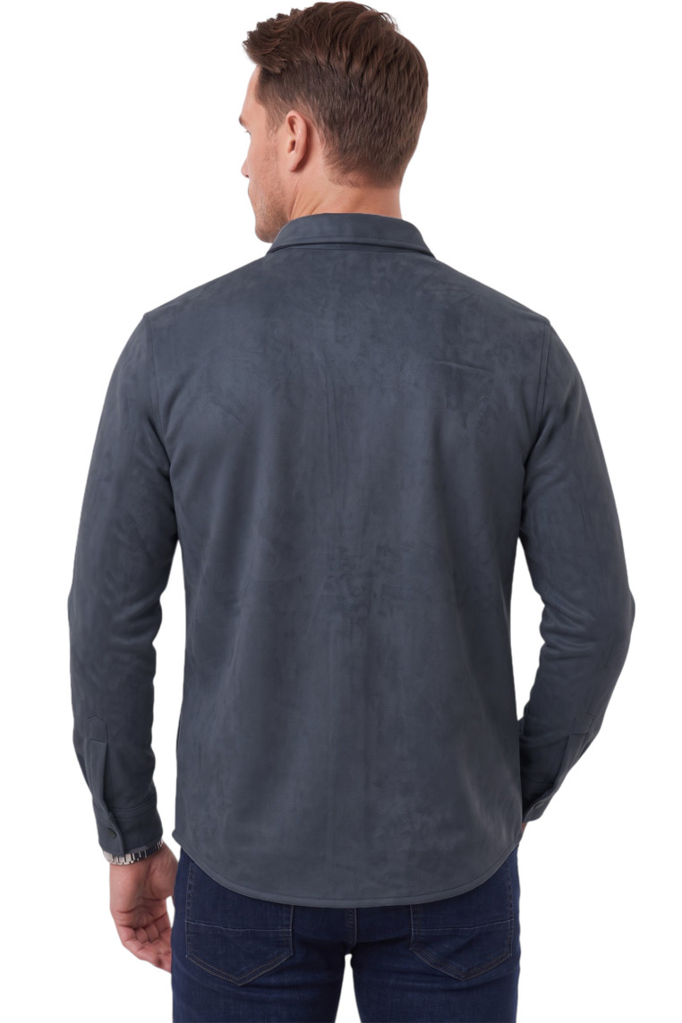DeepSEA Erkek Regular Fit Tüylenmeyen Kırışmayan Süet Gömlek – Likralı Çıtçıtlı 2500556