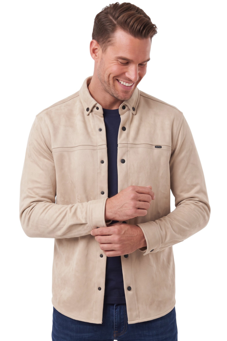 DeepSEA Premium Süet Dokulu Slim Fit Erkek Gömlek - Ceket Formunda 2500556