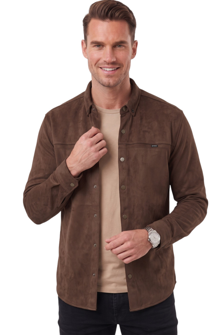 DeepSEA Premium Süet Dokulu Slim Fit Erkek Gömlek - Ceket Formunda 2500556