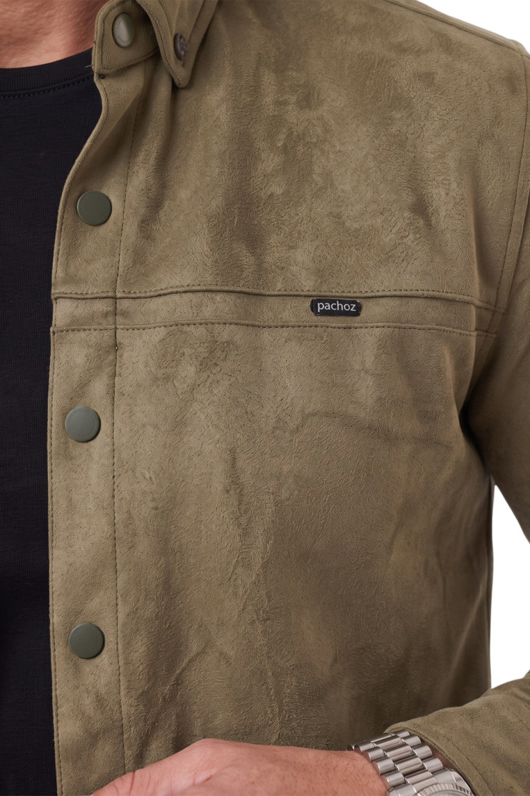 DeepSEA Premium Süet Dokulu Slim Fit Erkek Gömlek - Ceket Formunda 2500556