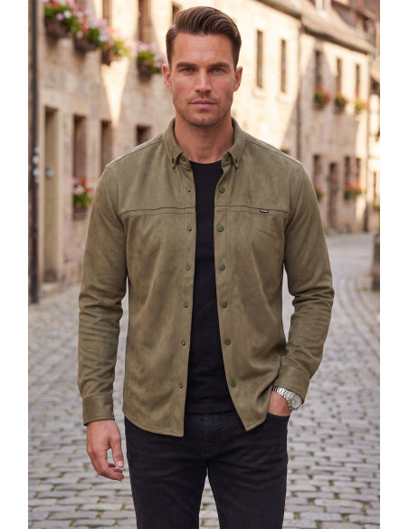 DeepSEA Premium Süet Dokulu Slim Fit Erkek Gömlek - Ceket Formunda 2500556