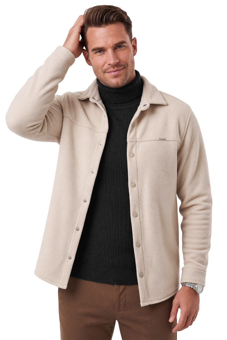 DeepSEA Erkek Regular Fit Likralı Kaşe Ceket – Yumuşak Dokulu Çıtçıtlı Cepsiz 2600760