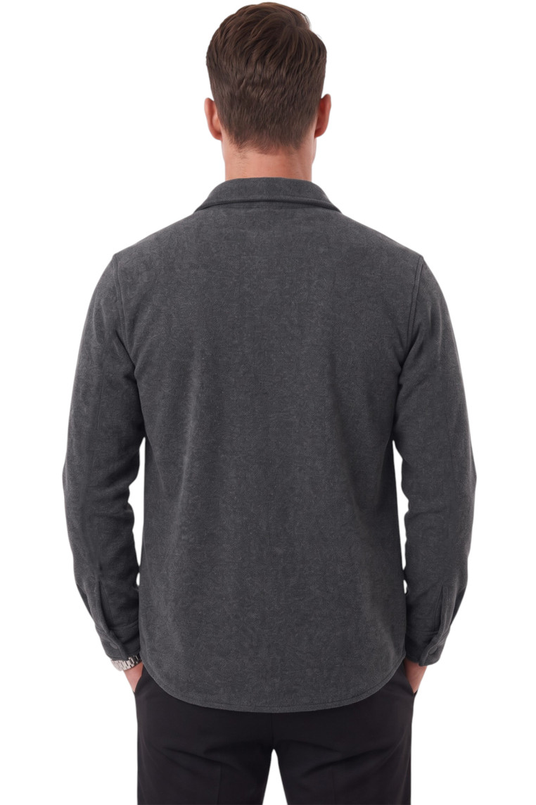 DeepSEA Erkek Regular Fit Likralı Kaşe Ceket – Yumuşak Dokulu Çıtçıtlı Cepsiz 2600760