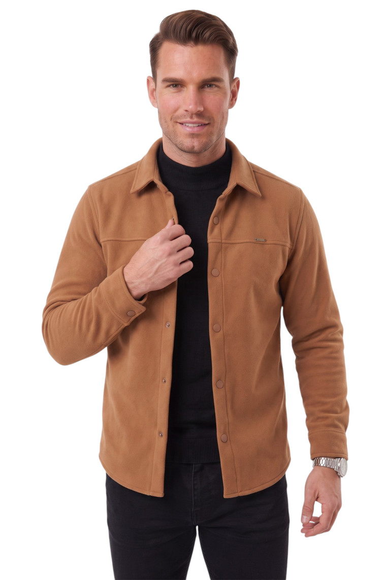 DeepSEA Erkek Regular Fit Likralı Kaşe Ceket – Yumuşak Dokulu Çıtçıtlı Cepsiz 2600760