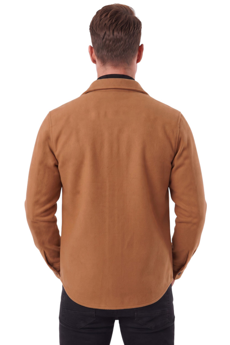 DeepSEA Erkek Regular Fit Likralı Kaşe Ceket – Yumuşak Dokulu Çıtçıtlı Cepsiz 2600760