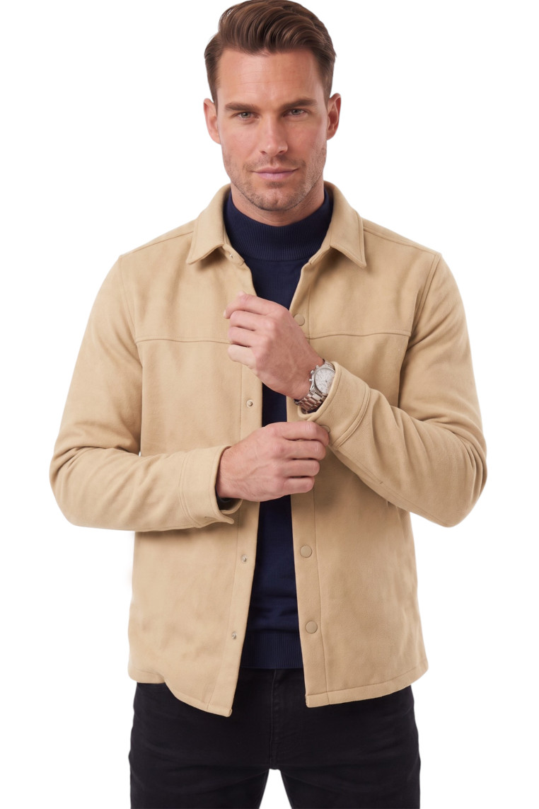 DeepSEA Erkek Regular Fit Likralı Kaşe Ceket – Yumuşak Dokulu Çıtçıtlı Cepsiz 2600760