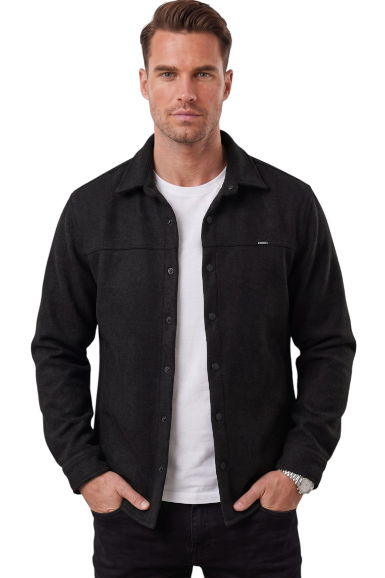 DeepSEA Erkek Regular Fit Likralı Kaşe Ceket – Yumuşak Dokulu Çıtçıtlı Cepsiz 2600760