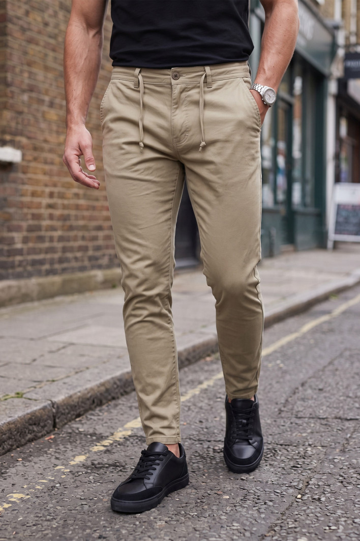 DeepSEA Erkek Slim Fit Likralı Jogger Pantolon – Beli Lastikli İpli Esnek Spor Pantolon 2700523