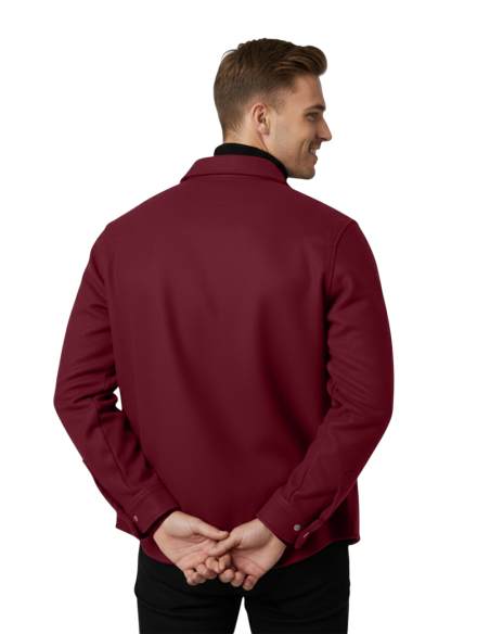 DeepSEA  Erkek Kaşe Ceket Mont – Rahat Kesim Cepli Çıtçıtlı Ceket 2500559
