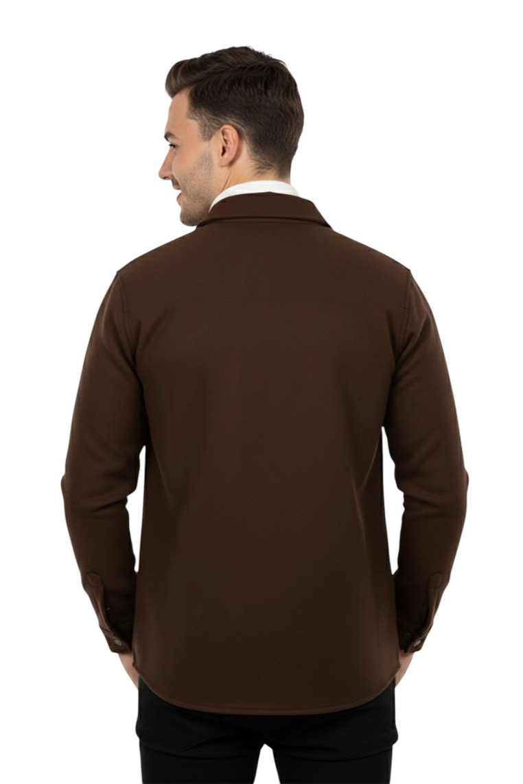 DeepSEA  Erkek Kaşe Ceket Mont – Rahat Kesim Cepli Çıtçıtlı Ceket 2500559