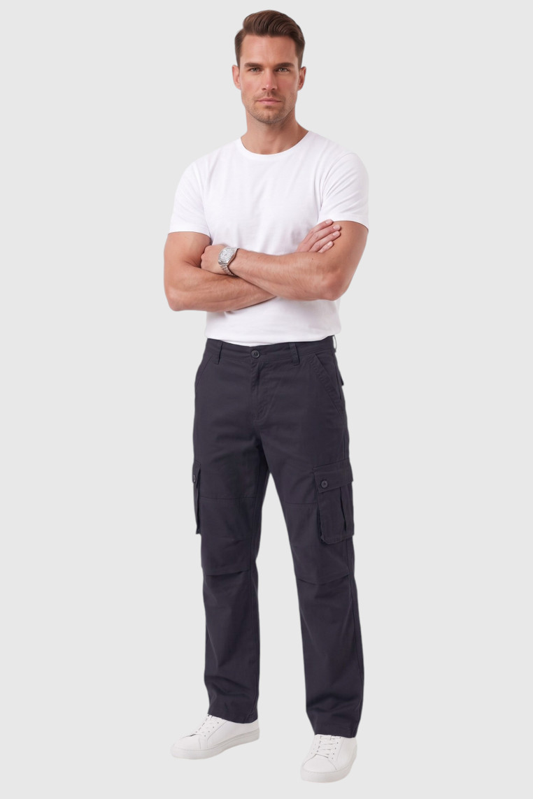 DeepSEA Erkek Relaxed Fit Bol Kesim Likralı Outdoor Kargo Pantolon – Çok Cepli Geniş Paça 1705421