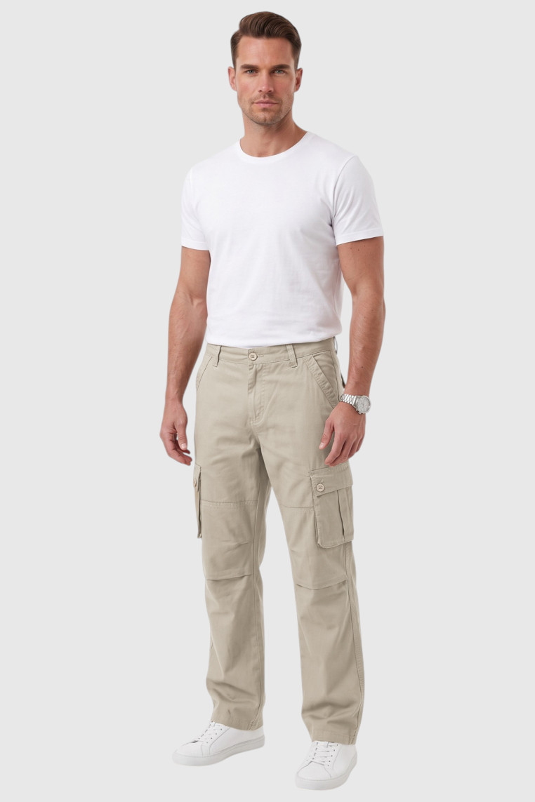 DeepSEA Erkek Relaxed Fit Bol Kesim Likralı Outdoor Kargo Pantolon – Çok Cepli Geniş Paça 1705421