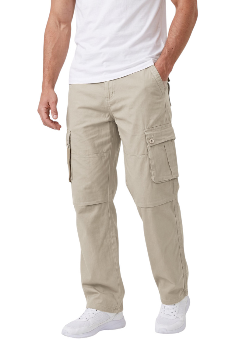 DeepSEA Erkek Relaxed Fit Bol Kesim Likralı Outdoor Kargo Pantolon – Çok Cepli Geniş Paça 1705421