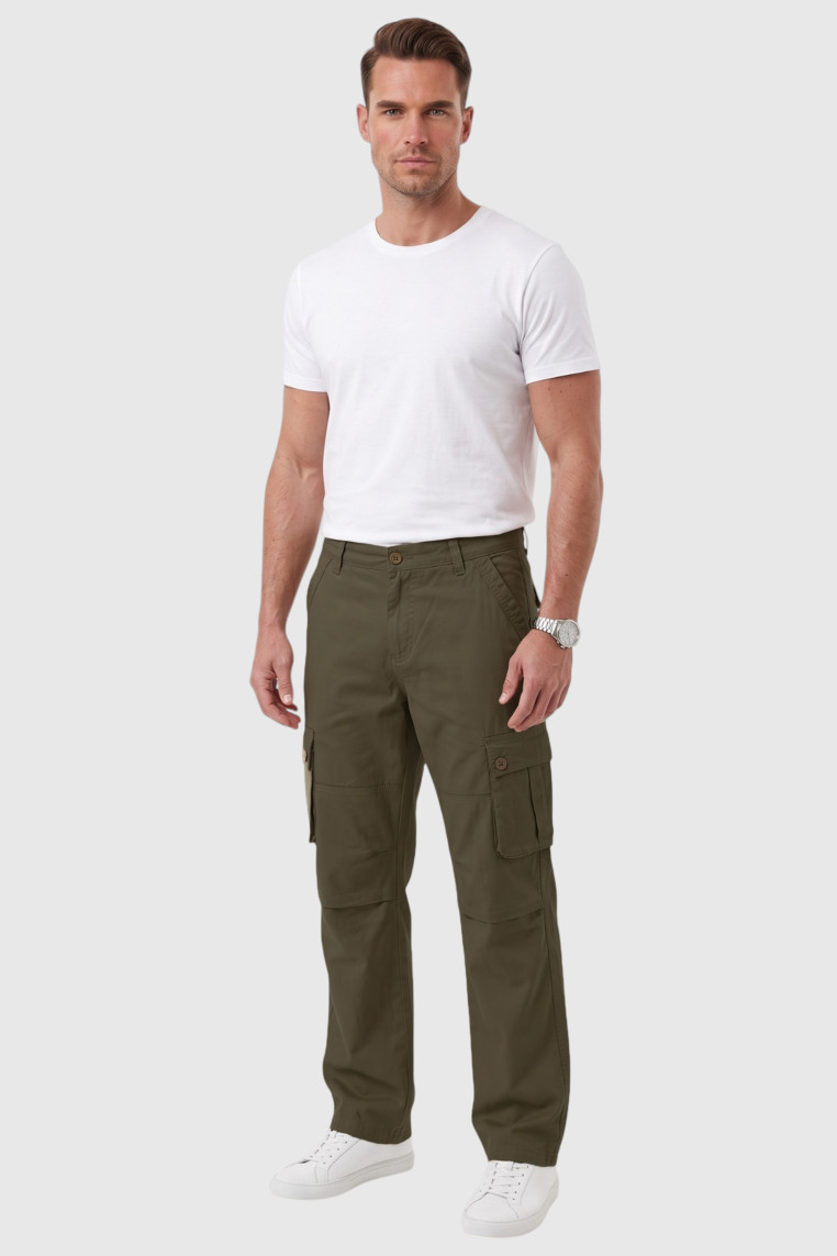 DeepSEA Erkek Relaxed Fit Bol Kesim Likralı Outdoor Kargo Pantolon – Çok Cepli Geniş Paça 1705421