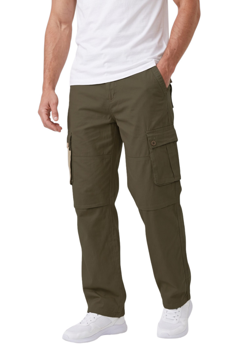 DeepSEA Erkek Relaxed Fit Bol Kesim Likralı Outdoor Kargo Pantolon – Çok Cepli Geniş Paça 1705421