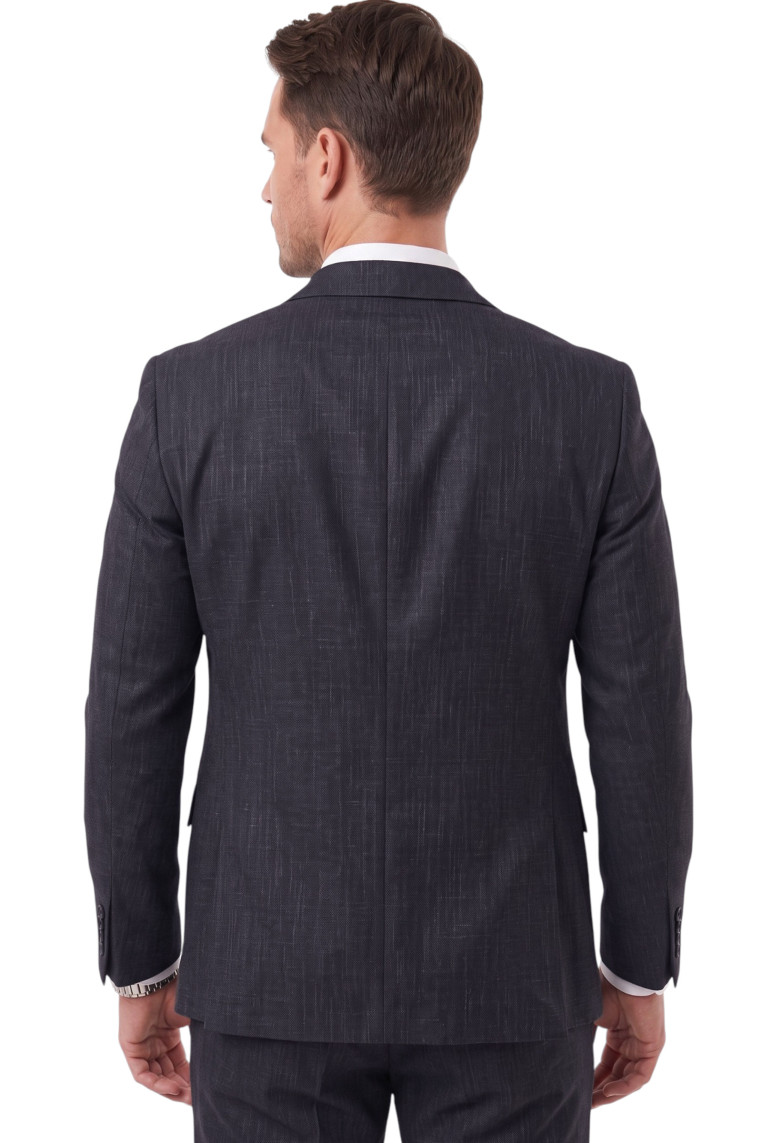 DeepSEA Erkek Slim Fit Kırçıllı Takım Elbise – İpli Lastikli Pantolon Spor Şık Takım Elbise 2701841