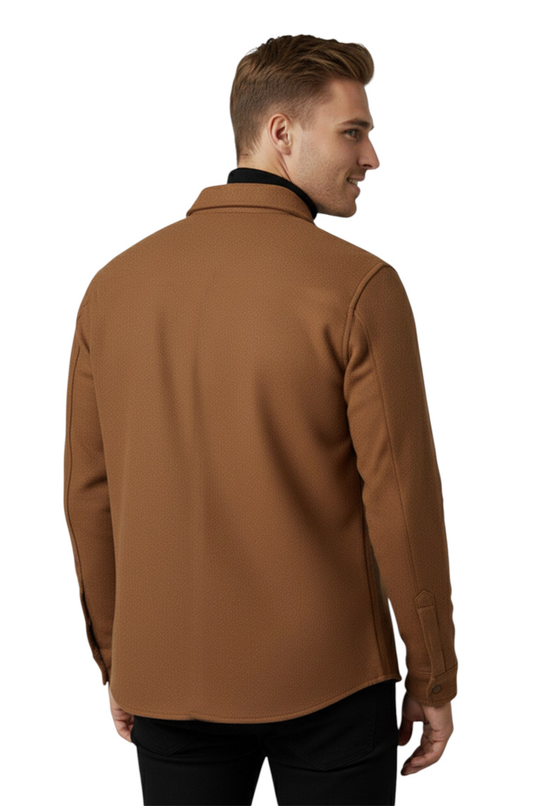 DeepSEA  Erkek Kaşe Ceket Mont – Rahat Kesim Cepli Çıtçıtlı Ceket 2500559