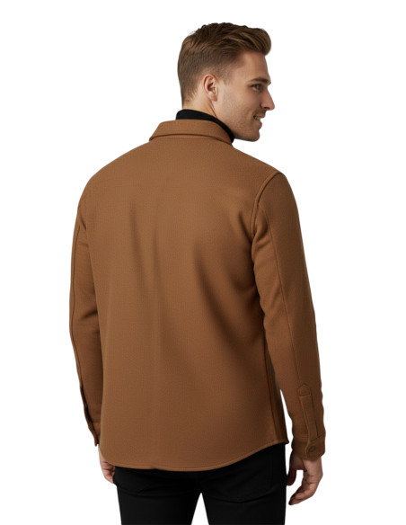 DeepSEA  Erkek Kaşe Ceket Mont – Rahat Kesim Cepli Çıtçıtlı Ceket 2500559