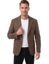 DeepSEA Erkek Slim Fit Likralı Blazer Ceket – Gofre Dokulu Esnek Çift Düğmeli Spor Ceket 2600813