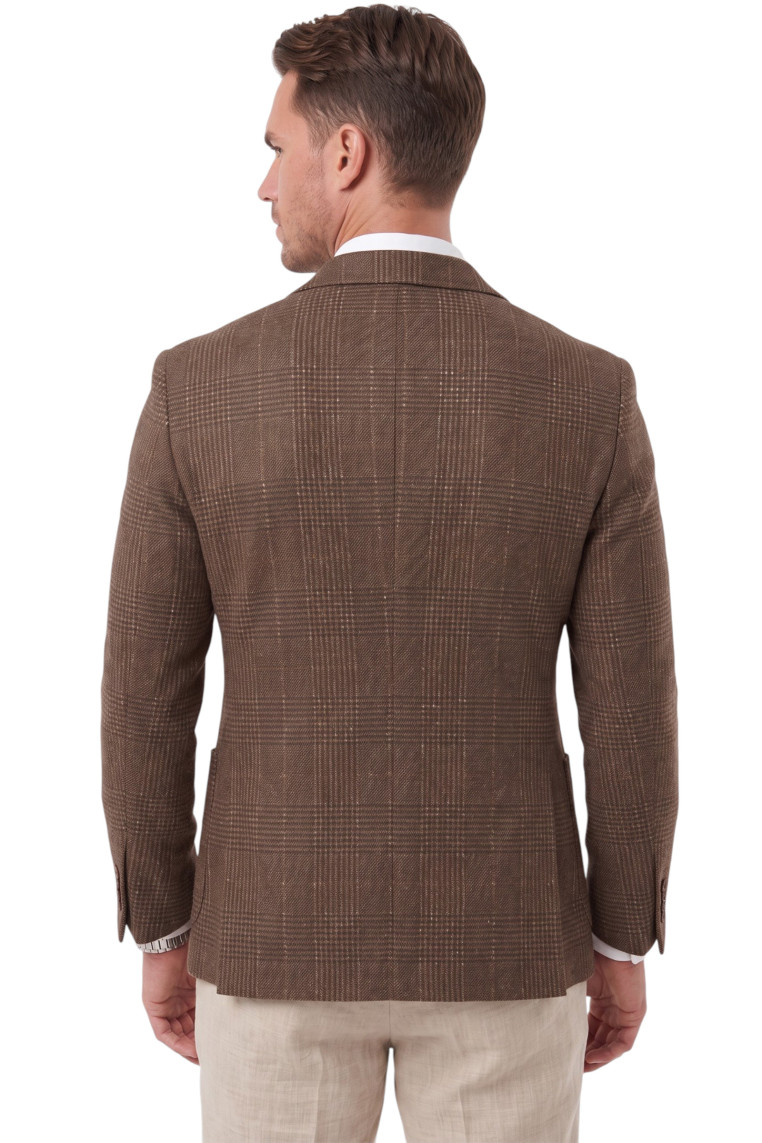 DeepSEA Erkek Slim Fit Likralı Blazer Ceket – Gofre Dokulu Esnek Çift Düğmeli Spor Ceket 2600813