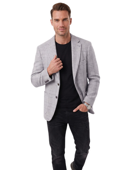 DeepSEA Erkek Slim Fit Likralı Blazer Ceket – Gofre Dokulu Esnek Çift Düğmeli Spor Ceket 2600813