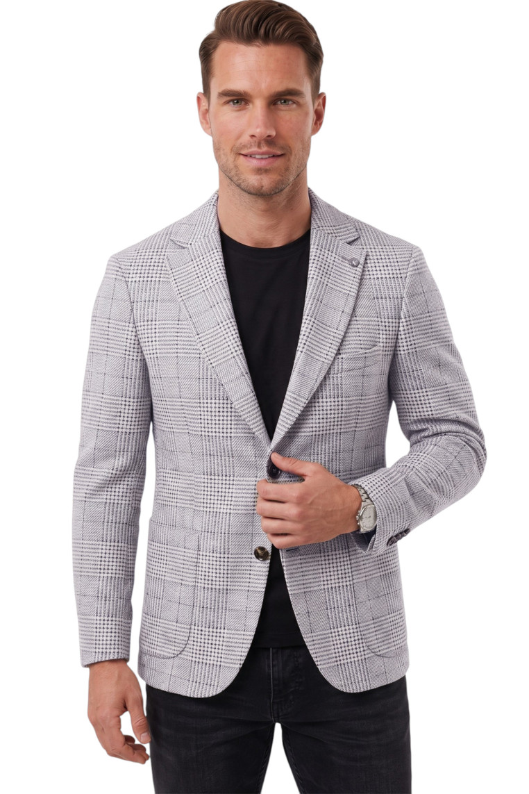 DeepSEA Erkek Slim Fit Ekose Blazer Ceket – Astarlı Kışlık Şık Spor Ceket 2702420