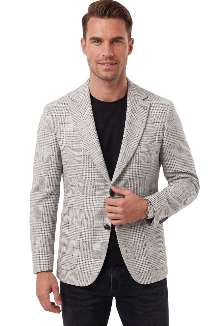 DeepSEA Erkek Slim Fit Likralı Blazer Ceket – Gofre Dokulu Esnek Çift Düğmeli Spor Ceket 2600813