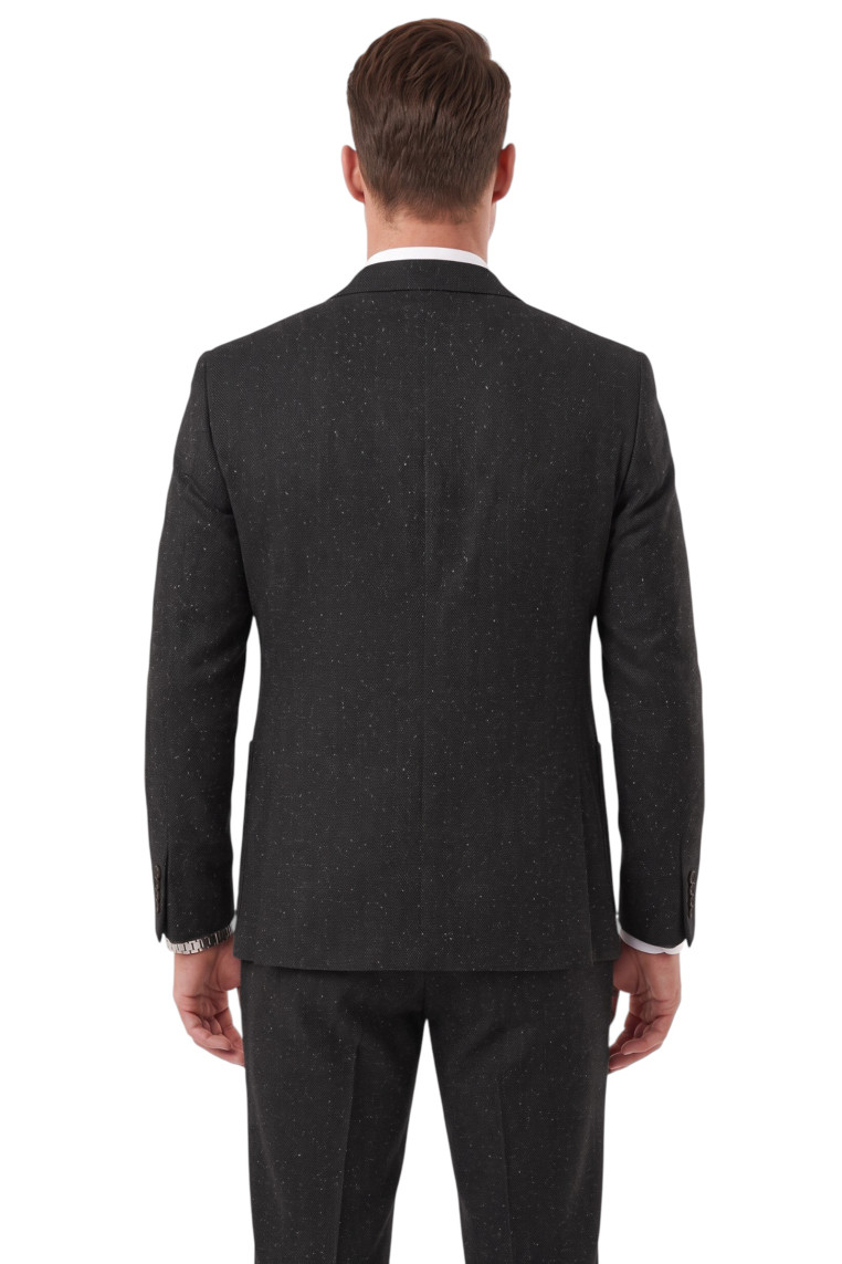 DeepSEA Erkek Slim Fit Balıksırtı Kırçıllı Kışlık Takım Elbise – Çift Düğmeli Spor Şık 2703329