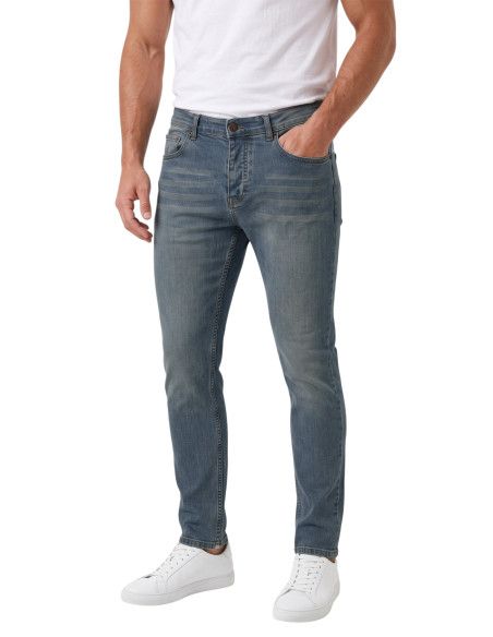 DeepSEA Erkek Slim Fit Dar Kesim Likralı Taşlanmış Pamuklu Kot Pantolon – Düğme Kapamalı Jean 2605153