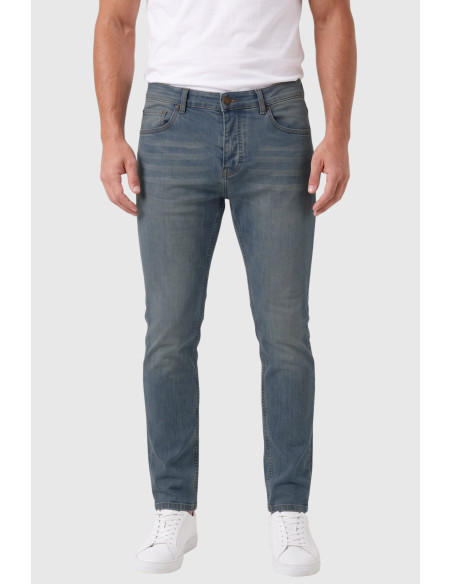DeepSEA Erkek Slim Fit Dar Kesim Likralı Taşlanmış Pamuklu Kot Pantolon – Düğme Kapamalı Jean 2605153