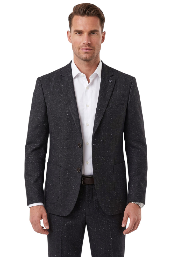 DeepSEA Erkek Slim Fit Balıksırtı Kırçıllı Kışlık Takım Elbise – Çift Düğmeli Spor Şık 2703329 2